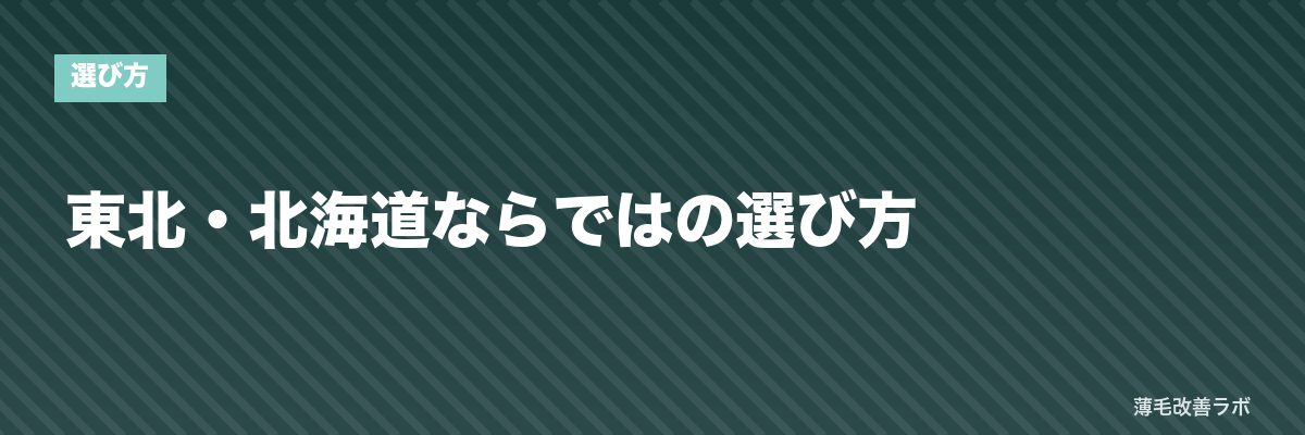 東北・北海道ならではの選び方 | 薄毛改善ラボ
