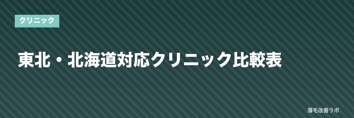 東北・北海道対応クリニック比較表 | 薄毛改善ラボ