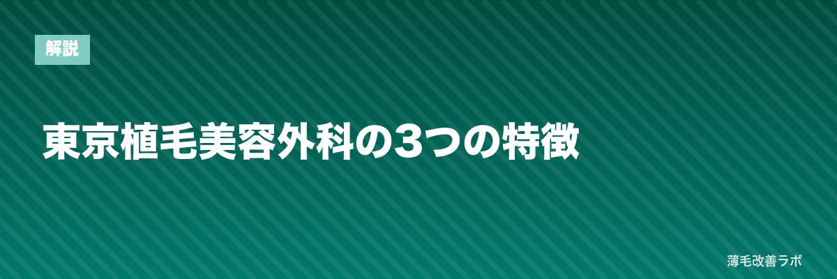 東京植毛美容外科の3つの特徴 | 薄毛改善ラボ