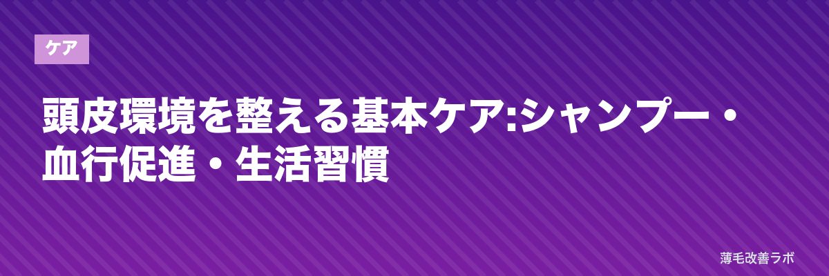 頭皮環境を整える基本ケア:シャンプー・血行促進・生活習慣 | 薄毛改善ラボ