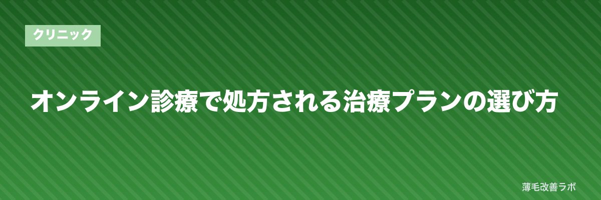 オンライン診療で処方される治療プランの選び方 | 薄毛改善ラボ