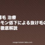 更年期 薄毛 治療|女性ホルモン低下による抜け毛の原因と治し方を徹底解説【2026年】
