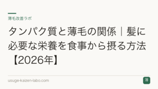タンパク質と薄毛の関係｜髪に必要な栄養を食事から摂る方法【2026年】