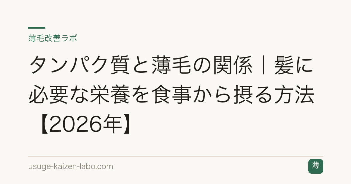 タンパク質と薄毛の関係｜髪に必要な栄養を食事から摂る方法【2026年】