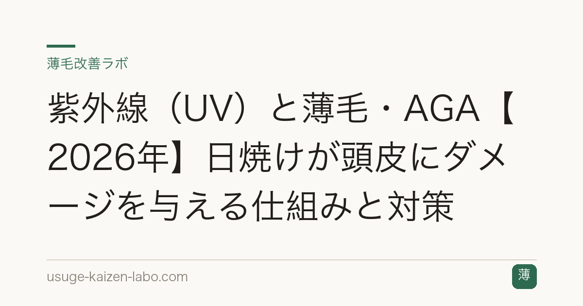 紫外線（UV）と薄毛・AGA【2026年】日焼けが頭皮にダメージを与える仕組みと対策