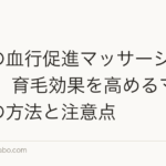 頭皮の血行促進マッサージ【2026年】育毛効果を高めるマッサージの方法と注意点