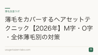 薄毛をカバーするヘアセットテクニック【2026年】M字・O字・全体薄毛別の対策