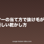 ドライヤーの当て方で抜け毛が変わる?頭皮に優しい乾かし方