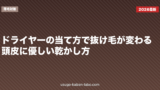 ドライヤーの当て方で抜け毛が変わる？頭皮に優しい乾かし方