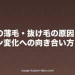 更年期の薄毛・抜け毛の原因と対策|ホルモン変化への向き合い方