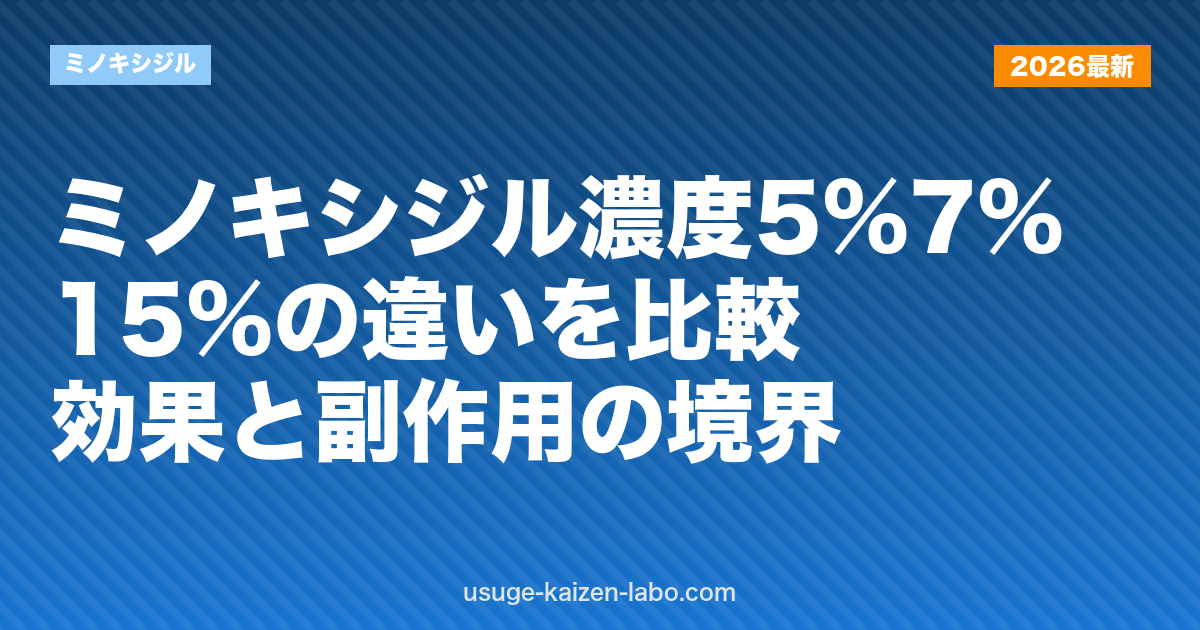 ミノキシジル濃度5%・7%・15%の違いを比較｜効果と副作用の境界