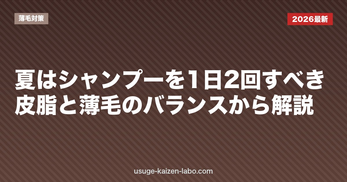 夏はシャンプーを1日2回すべき？皮脂と薄毛のバランスから解説