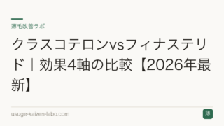 クラスコテロンvsフィナステリド｜効果4軸の比較【2026年最新】