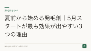 夏前から始める発毛剤｜5月スタートが最も効果が出やすい3つの理由