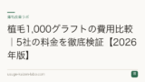植毛1,000グラフトの費用比較｜5社の料金を徹底検証【2026年版】