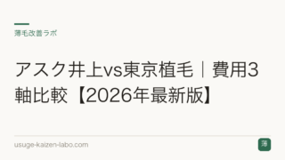 アスク井上vs東京植毛｜費用3軸比較【2026年最新版】