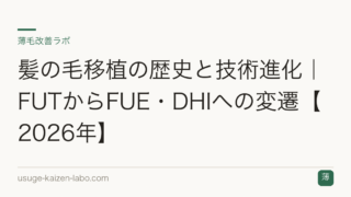 髪の毛移植の歴史と技術進化｜FUTからFUE・DHIへの変遷【2026年】