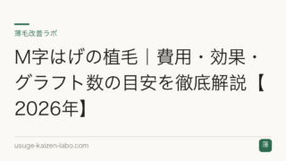 M字はげの植毛｜費用・効果・グラフト数の目安を徹底解説【2026年】