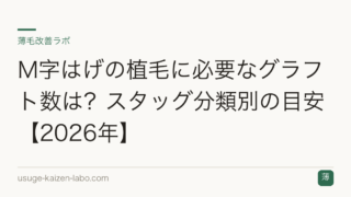 M字はげの植毛に必要なグラフト数は？スタッグ分類別の目安【2026年】