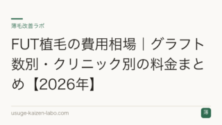 FUT植毛の費用相場｜グラフト数別・クリニック別の料金まとめ【2026年】