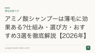 アミノ酸シャンプーは薄毛に効果ある?仕組み・選び方・おすすめ3選を徹底解説【2026年】