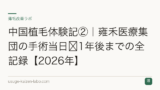 中国植毛体験記②｜雍禾医療集団の手術当日〜1年後までの全記録【2026年】