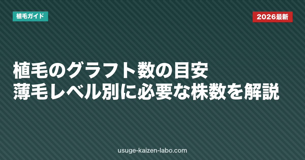 植毛のグラフト数の目安｜薄毛レベル別に必要な株数を解説