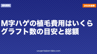 M字ハゲの植毛費用はいくら？グラフト数の目安と総額