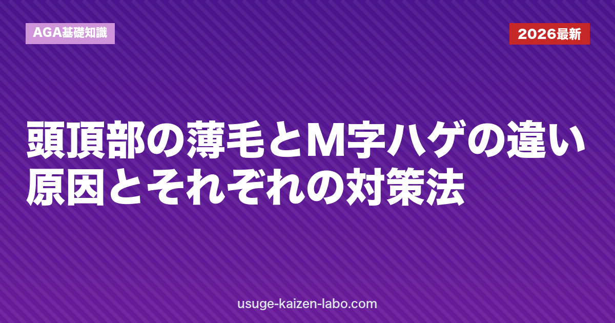 頭頂部の薄毛とM字ハゲの違い｜原因とそれぞれの対策法
