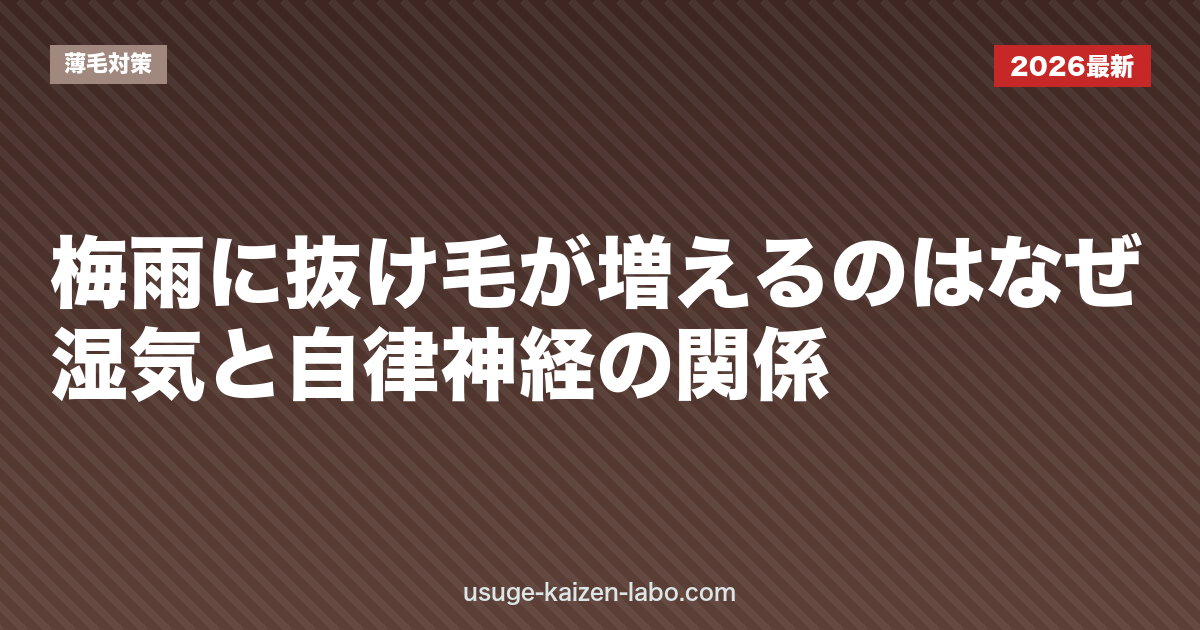 梅雨に抜け毛が増えるのはなぜ？湿気と自律神経の関係