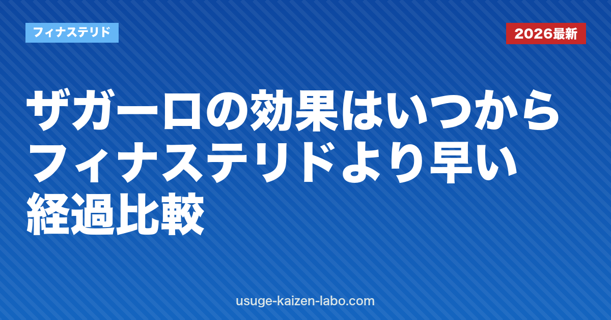ザガーロの効果はいつから？フィナステリドより早い？経過比較
