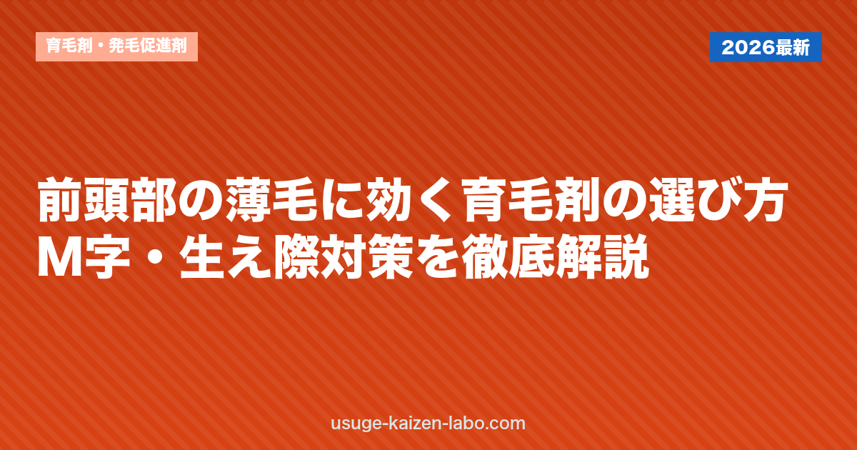 前頭部の薄毛に効く育毛剤の選び方｜M字・生え際対策を徹底解説