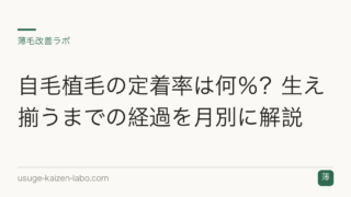 自毛植毛の定着率は何％？生え揃うまでの経過を月別に解説