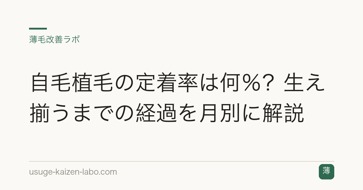 自毛植毛の定着率は何％？生え揃うまでの経過を月別に解説