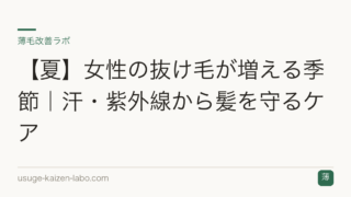 【夏】女性の抜け毛が増える季節｜汗・紫外線から髪を守るケア