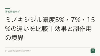 ミノキシジル濃度5%・7%・15%の違いを比較｜効果と副作用の境界