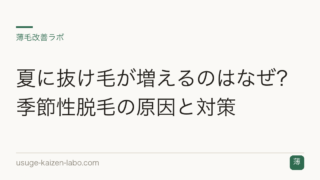 夏に抜け毛が増えるのはなぜ？季節性脱毛の原因と対策