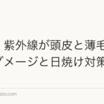 【夏】紫外線が頭皮と薄毛に与えるダメージと日焼け対策