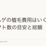 M字ハゲの植毛費用はいくら?グラフト数の目安と総額