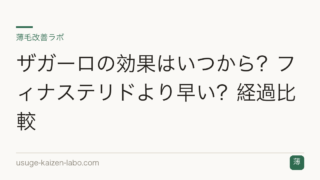 ザガーロの効果はいつから？フィナステリドより早い？経過比較