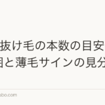 1日の抜け毛の本数の目安|正常範囲と薄毛サインの見分け方