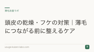 頭皮の乾燥・フケの対策｜薄毛につながる前に整えるケア