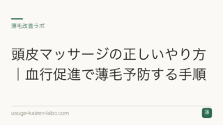 頭皮マッサージの正しいやり方｜血行促進で薄毛予防する手順