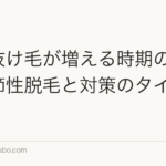 夏に抜け毛が増える時期の理由|季節性脱毛と対策のタイミング