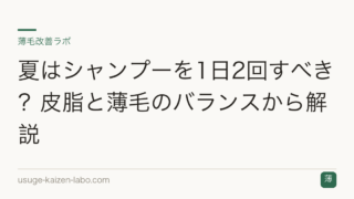 夏はシャンプーを1日2回すべき？皮脂と薄毛のバランスから解説