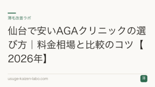 仙台で安いAGAクリニックの選び方｜料金相場と比較のコツ【2026年】